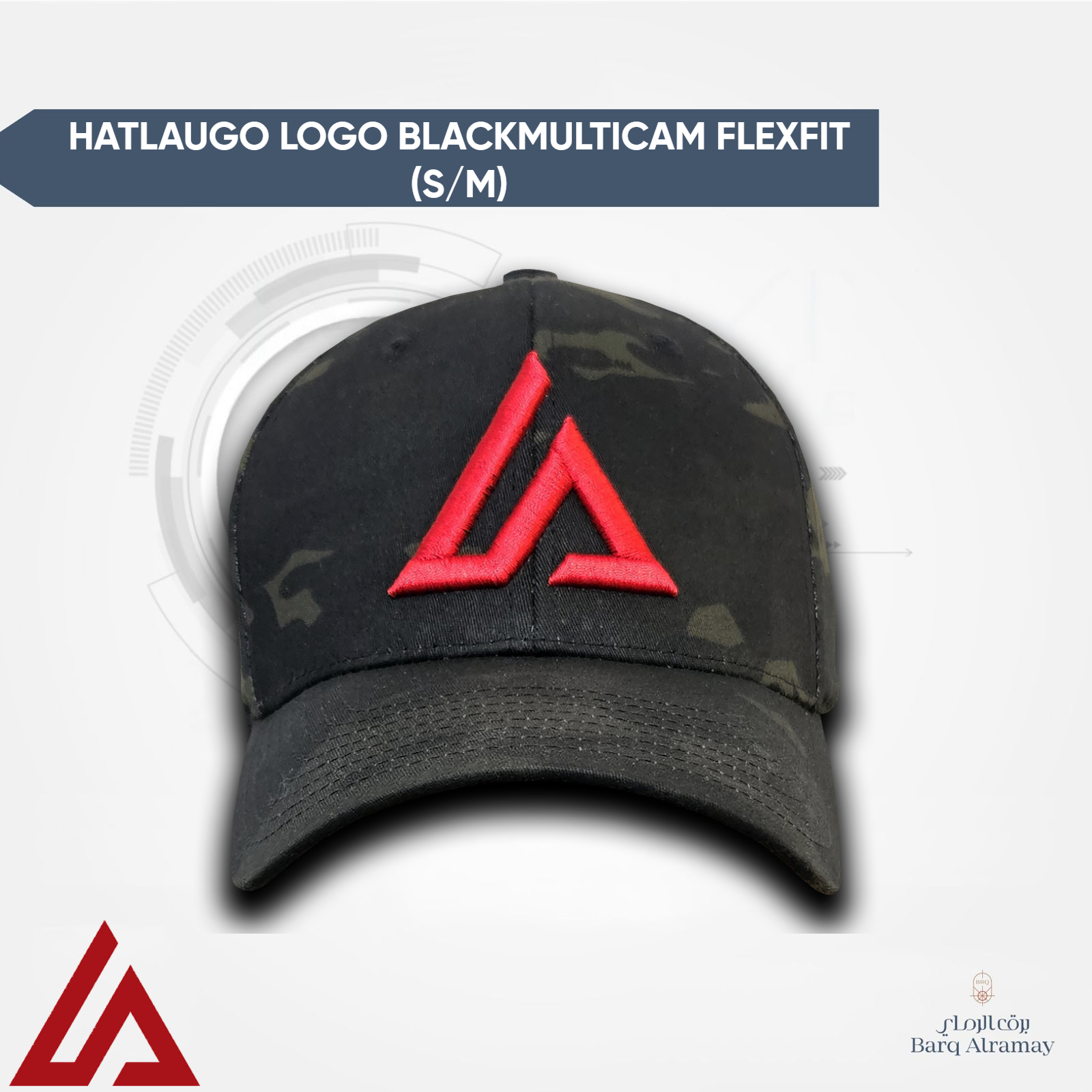 HatLAUGO Logo BlackMulticam Flexfit (L/XL) ( كاب ألين مقاس L/XL )