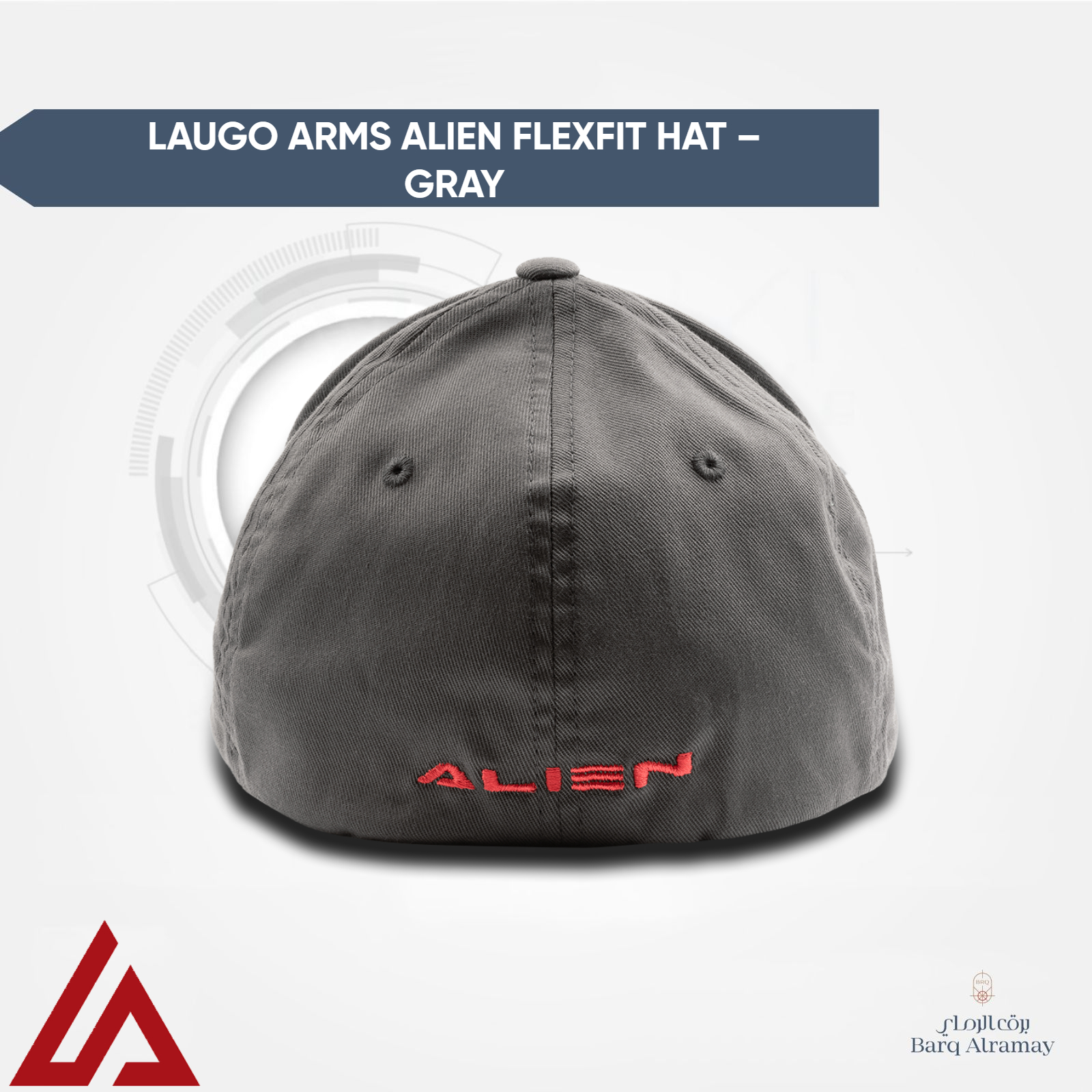 Laugo Arms Alien Flexfit Hat – Gray (L/XL)( كاب ألين مقاس L/XL) - Image 2