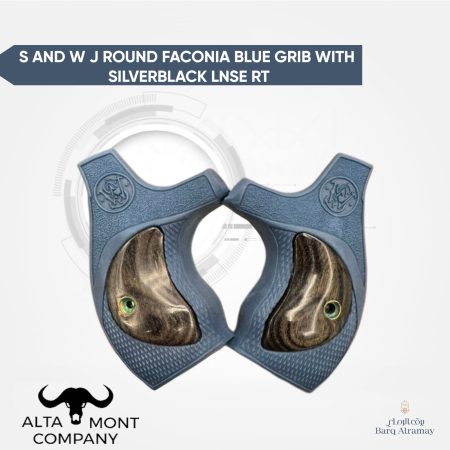 S AND W J ROUND FACONIA BLUE GRIB WITH SILVERBLACK LNSE RT FB06مقبض مخصص لمسدسات سميث