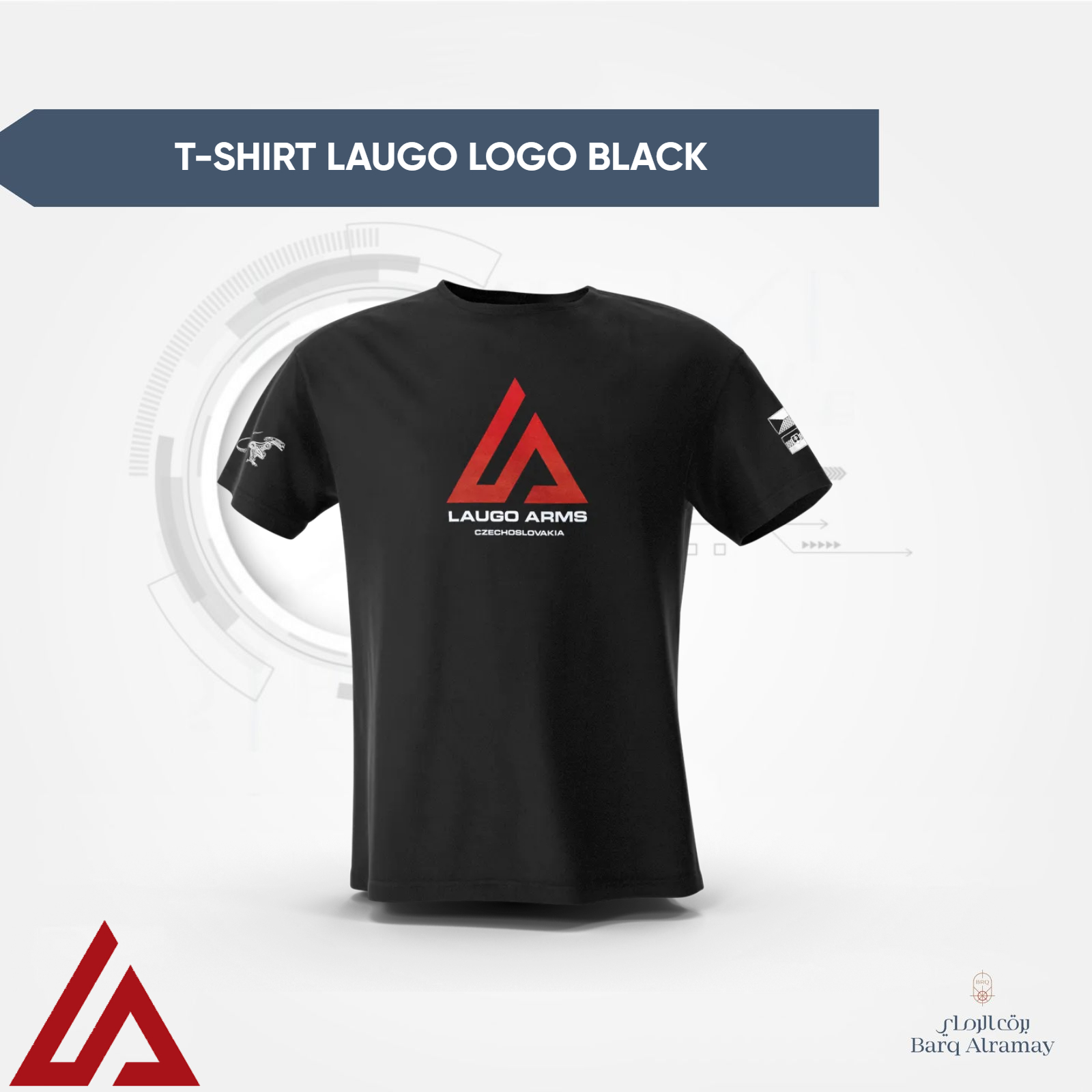 T-Shirt LAUGO Logo black (S) ( تيشرت أسود مقاس S )