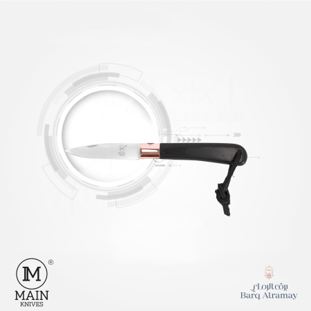 4000. Copper line pocket knife - Ebony wood-سكين جيب نحاسي - خشب الأبنوس